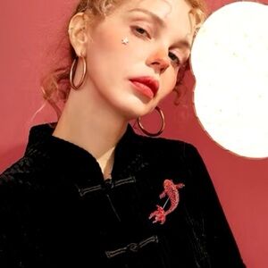 Luxe Red Crystal Koi Fish Rhinestones Brooch